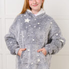 KidsOversizedHoodieBlanketinGreyStars5