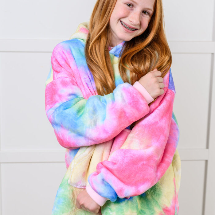 KidsOversizedHoodieBlanketinRainbow12