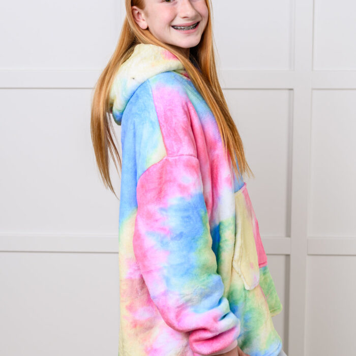 KidsOversizedHoodieBlanketinRainbow7