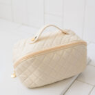 LargeCapacityQuiltedMakeupBaginCream1