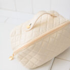 LargeCapacityQuiltedMakeupBaginCream5