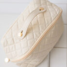LargeCapacityQuiltedMakeupBaginCream6